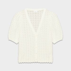 Wilfred Fika Short Sleeve Cardigan, Size L In Light Burch Color